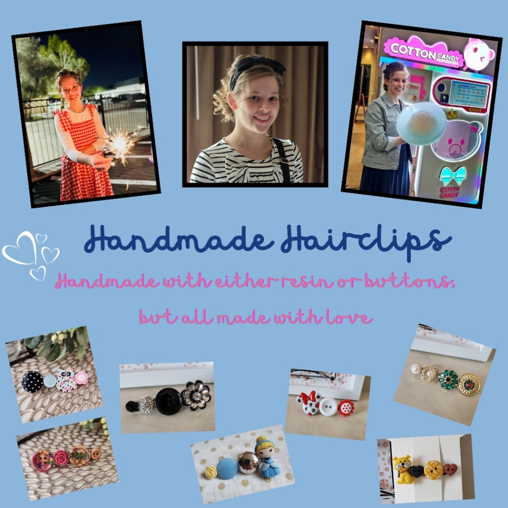 ❤️🩵💙 Handmade hairclips!!! ❤️🩵💙